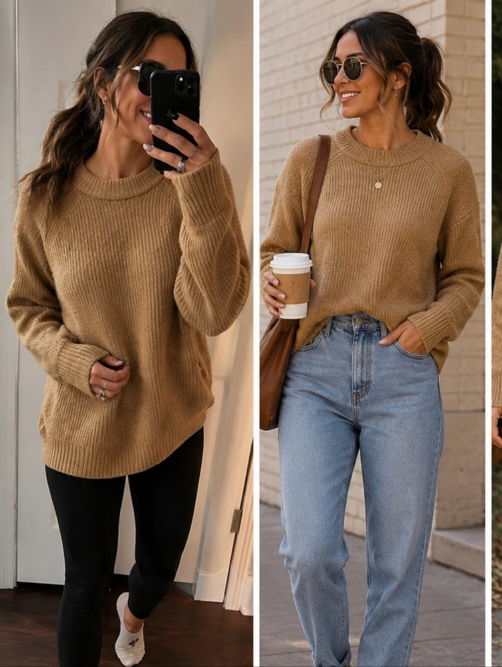 Topshop Tan Crew Neck Sweater ♠️🌞
